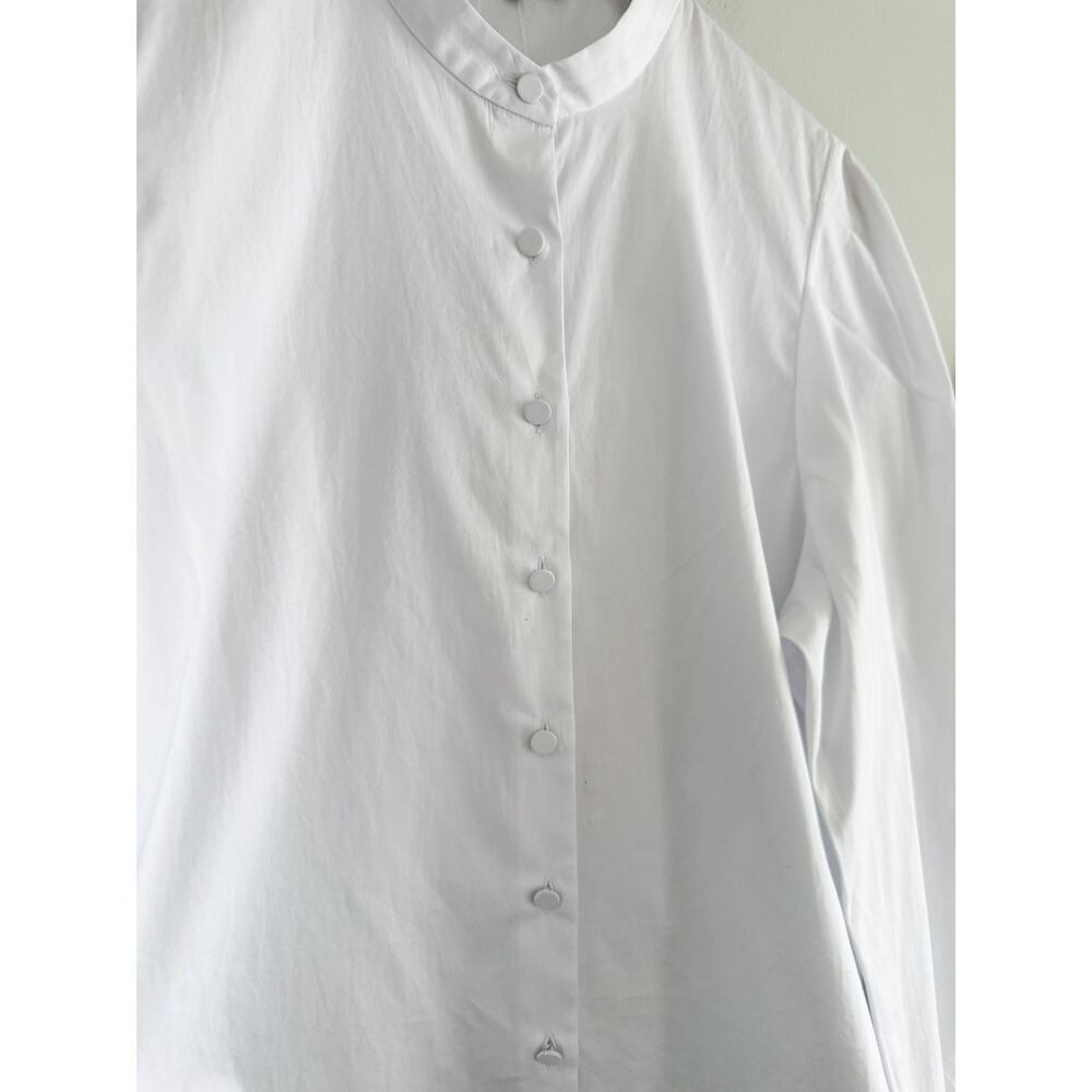 Madewell | NWT Puff-Sleeve Button-Up Shirt White | Sz L - Picture 5 of 11